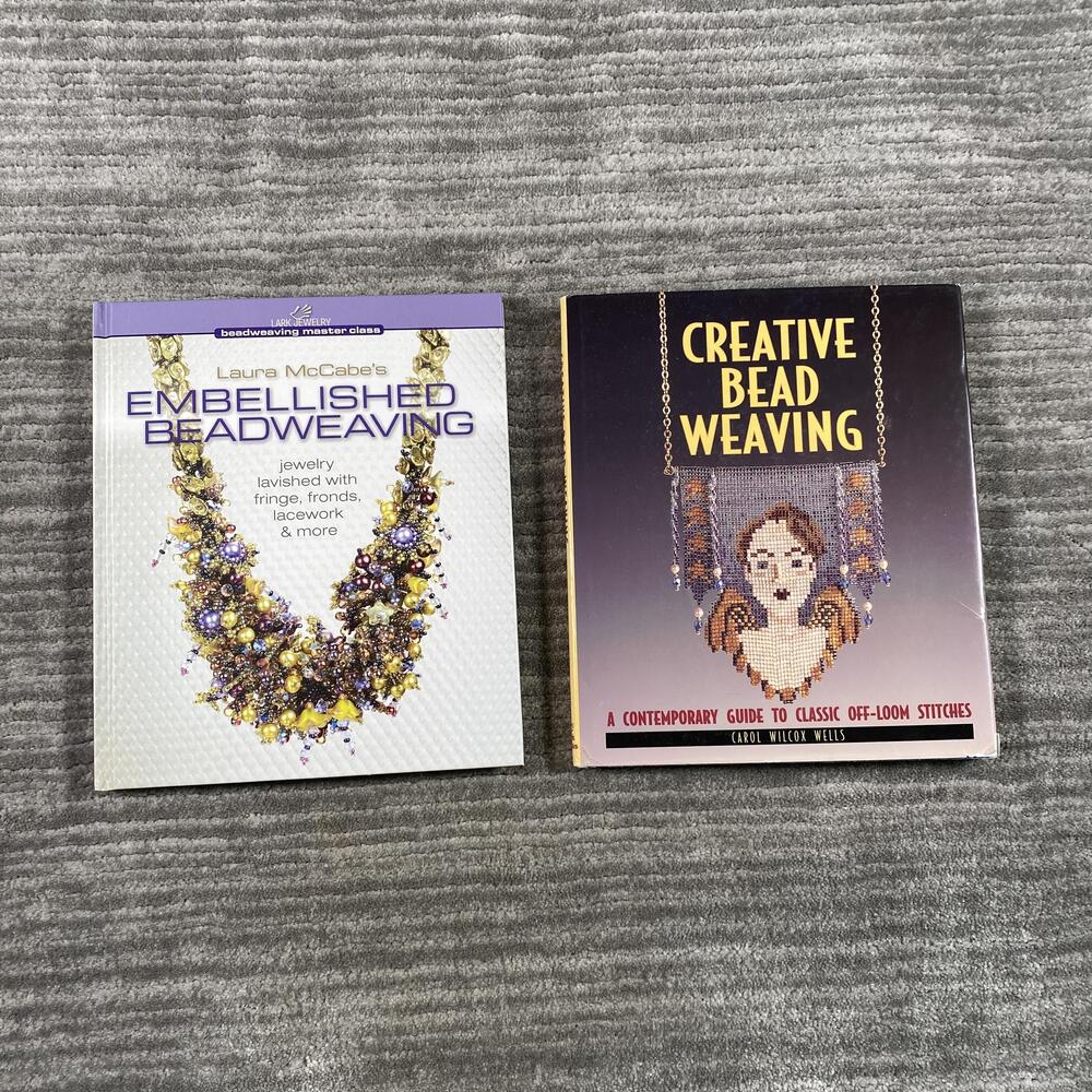 Embellished & Creative Bead Weaving Lot 2 Laura McCabe Wells Jewelry PB Books